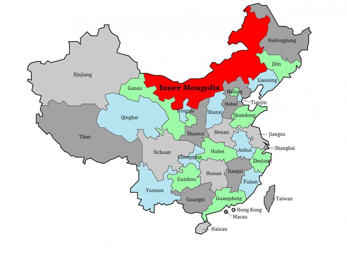 mapa Mongolska regionu