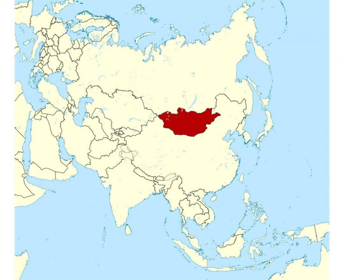 umístění Mongolsko v mapě světa