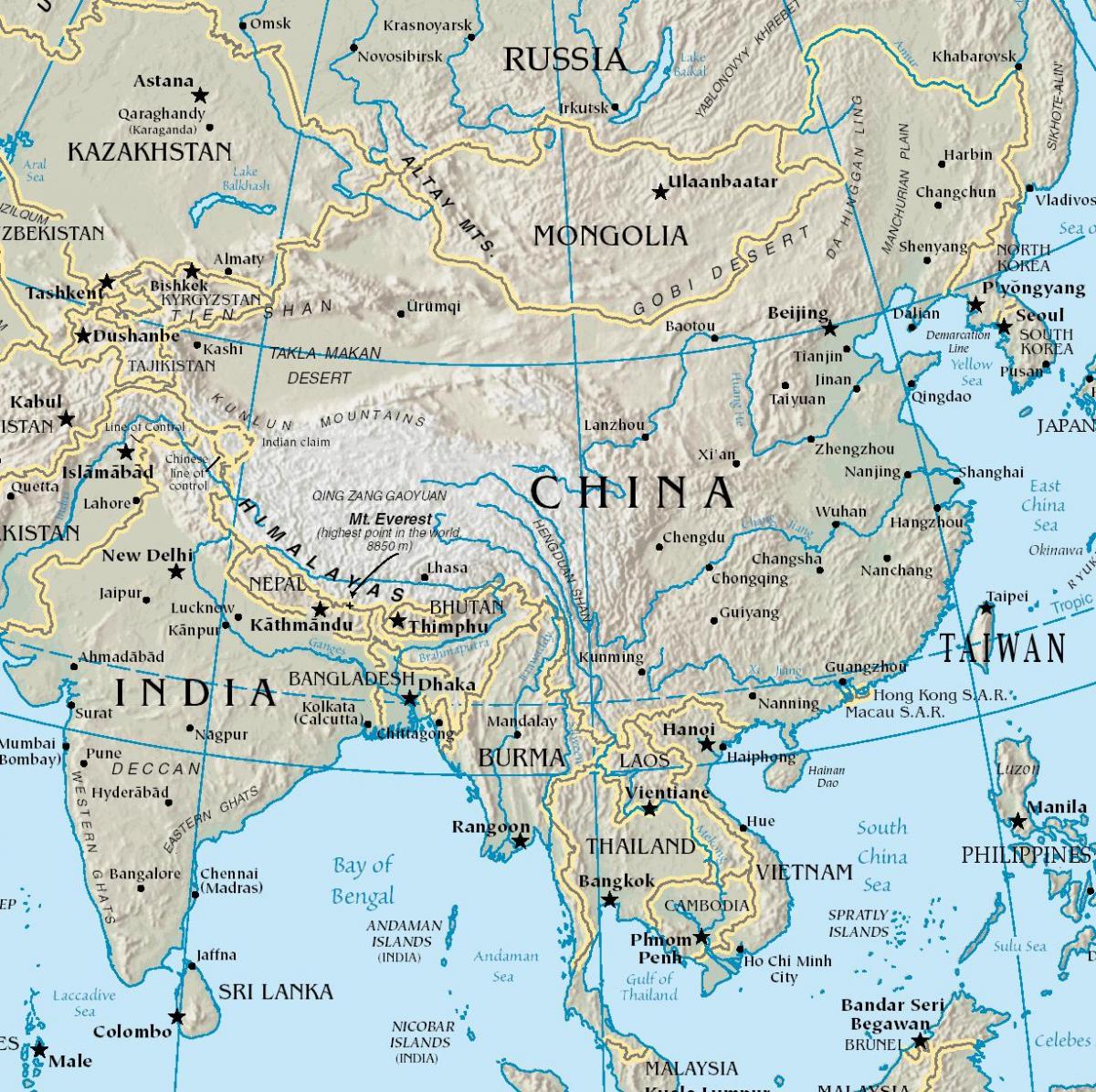 Mongolské náhorní plošině mapě
