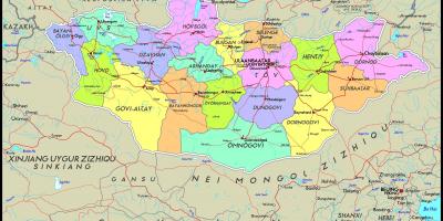 Fyzická mapa Mongolska