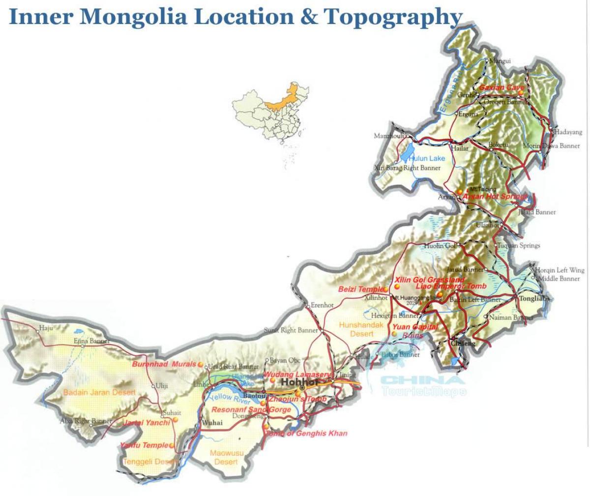 vnější Mongolsko mapa