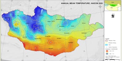 Mapa Mongolska klimatu 