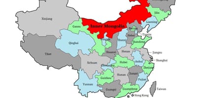Mapa Mongolska regionu