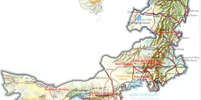 Vnější Mongolsko mapa